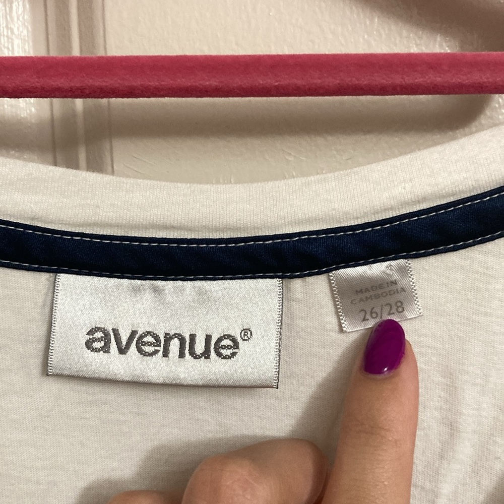 Avenue 3/4 Sleeve White T-Shirt Top - Picture 5 of 8